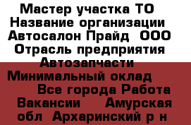 Мастер участка ТО › Название организации ­ Автосалон Прайд, ООО › Отрасль предприятия ­ Автозапчасти › Минимальный оклад ­ 20 000 - Все города Работа » Вакансии   . Амурская обл.,Архаринский р-н